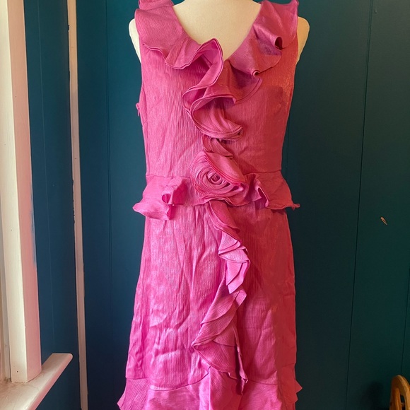 Elegant Rose Ruffle Dress - Picture 2 of 3